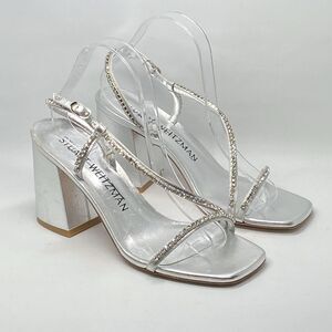 Stuart Weitzman Embellished Metallic Leather Sandals size 9.5